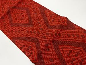 菱模様織出し全通洒落袋帯